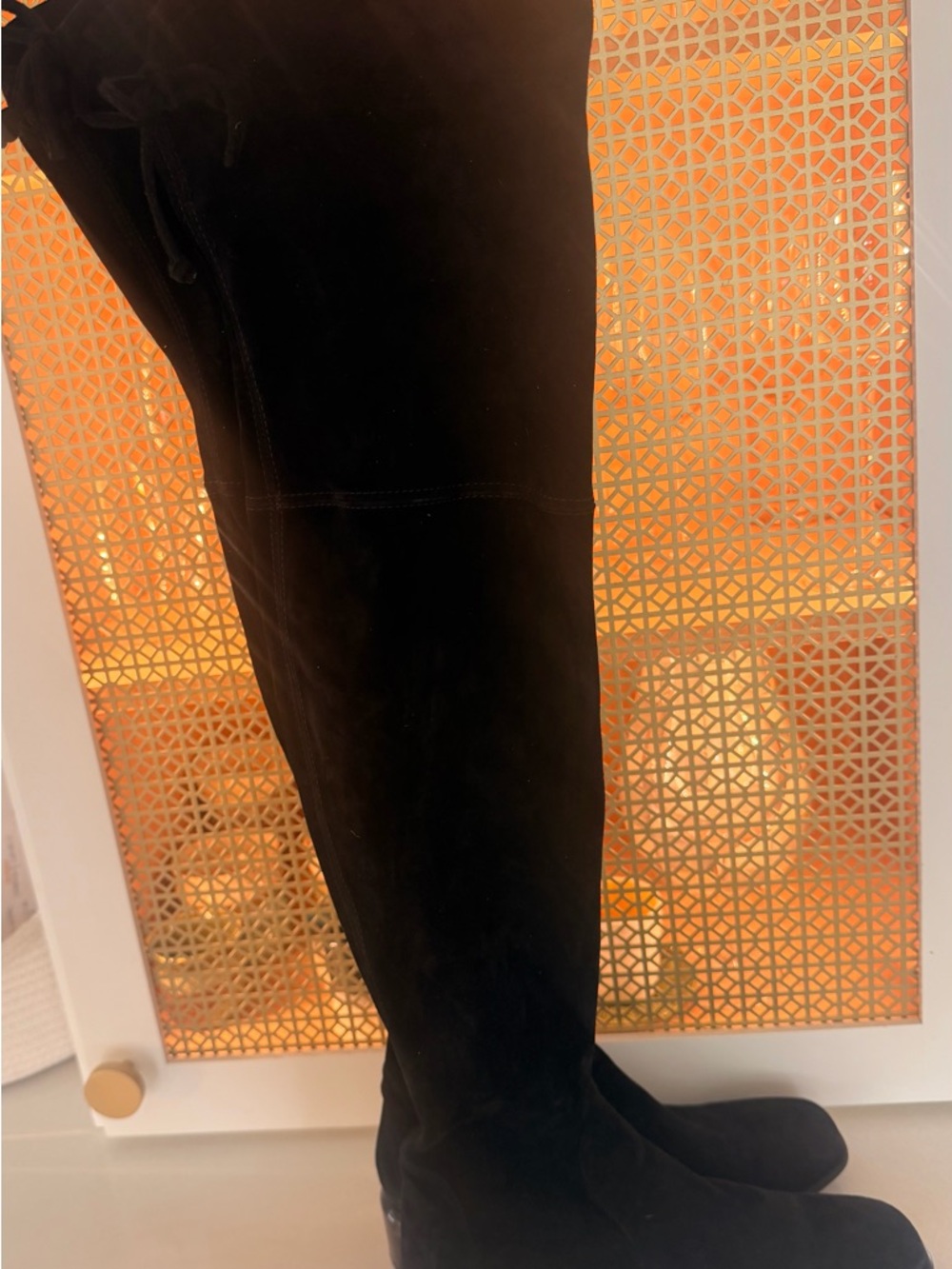 Stuart Weitzman Charolet Lucite Suede Over The Knee Thigh High Boots!EUC size 9! - Picture 4 of 7